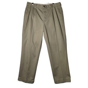 Brooks Brothers Elliot Advantage Chino Mens Pants 36x30‎ Khaki Pleated Cuffed